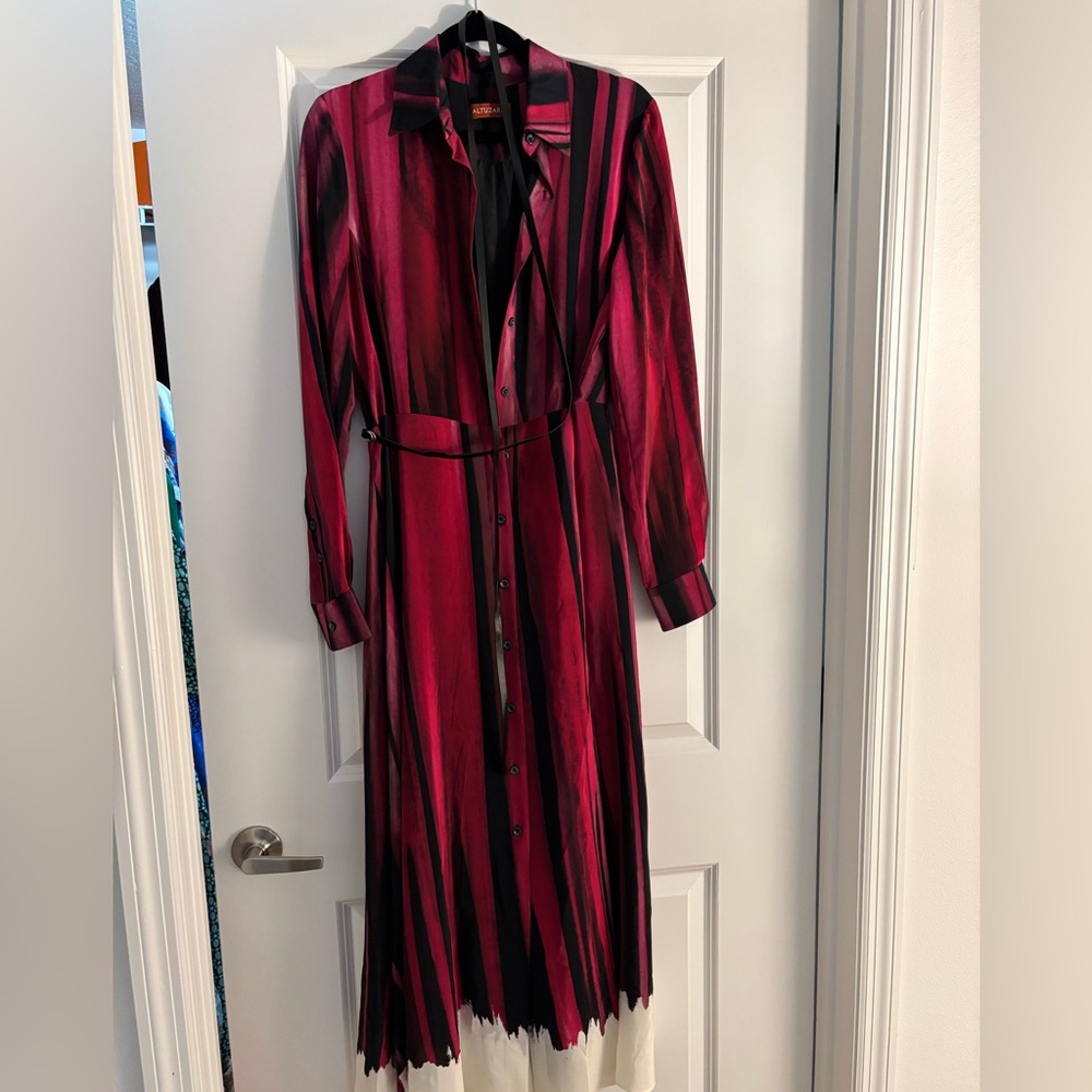 Altuzarra Judina Striped Silk Midi Shirt Dress - Picture 6 of 14